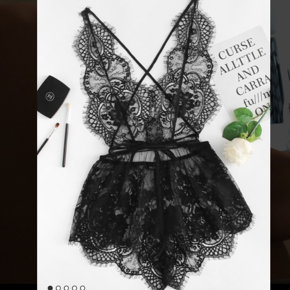 Lace Teddy Romper Lingerie